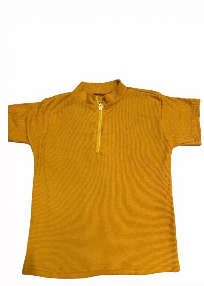 Mustard Half-Zip T-Shirt