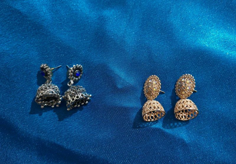 Jhumka Earrings - Two Pair Set