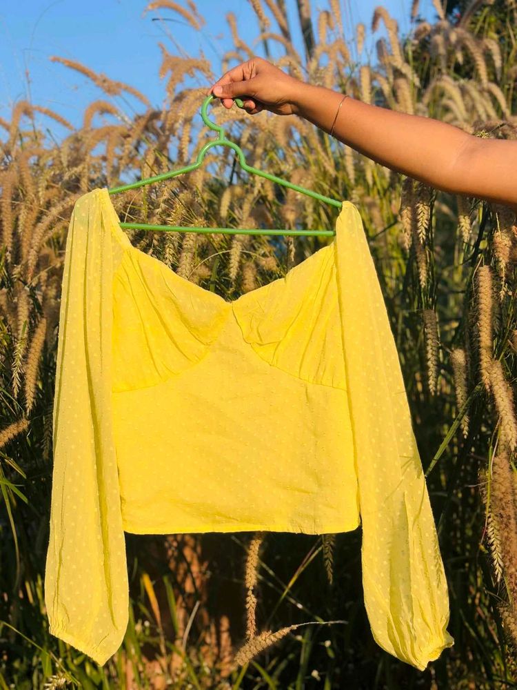 Chic Yellow Long Sleeve Top
