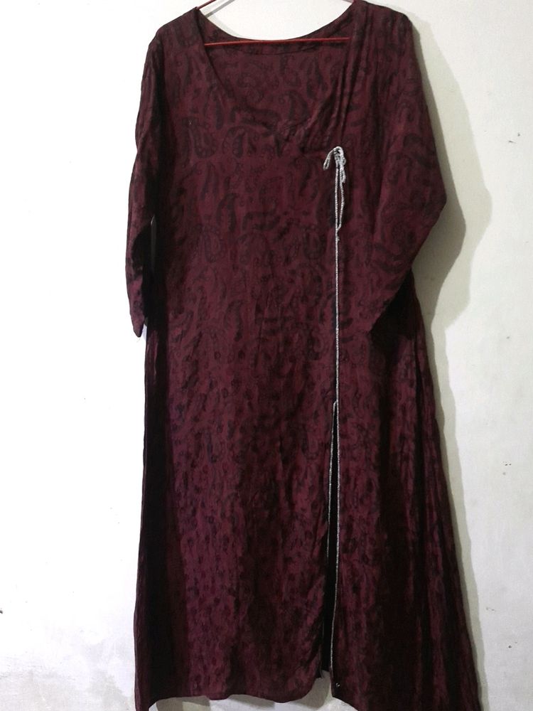 Chanderi Silk 💜Long A Line Kurta