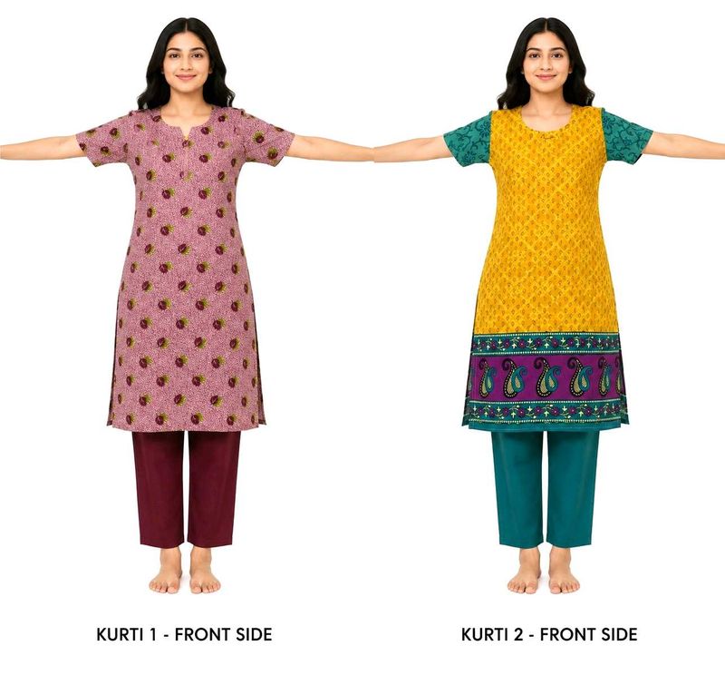 🙋Donate Girl kurti combo buy one get free Comfort