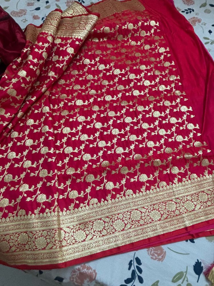 Elegant Red Banarasi Silk Saree