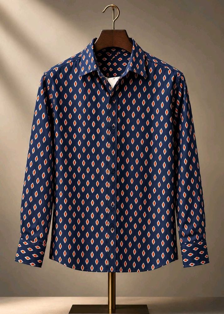 Patterned Button-Up Shirt for Her