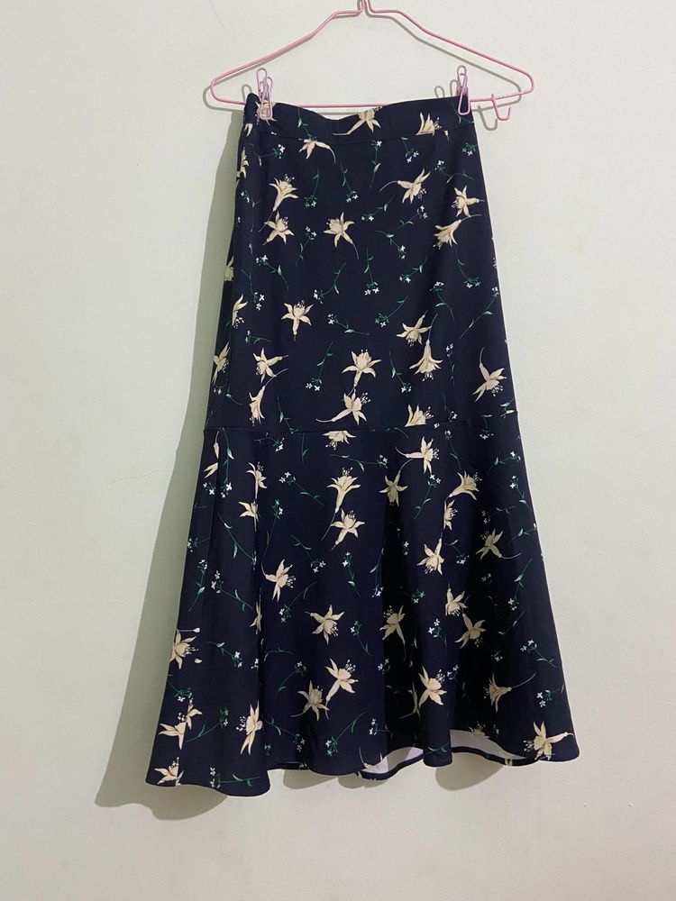 Royal Blue Printed Skirt