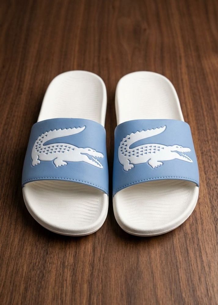 Lacoste Slides - Blue &amp; White All size available