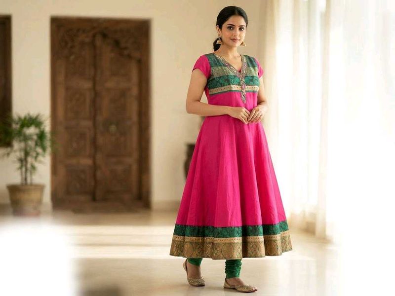 Elegant Pink Anarkali Kurta Set
