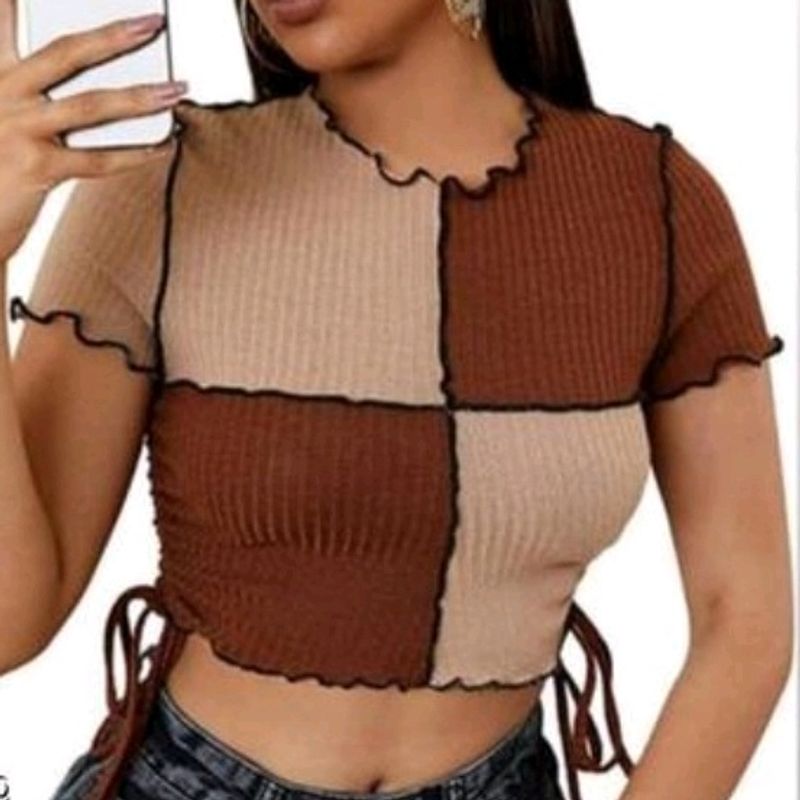 Asymmetrical Lycra Top New- Xs,S,M,L