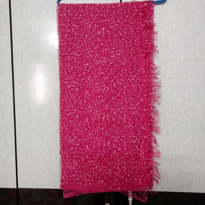 Self Design Net Saree (Pink)