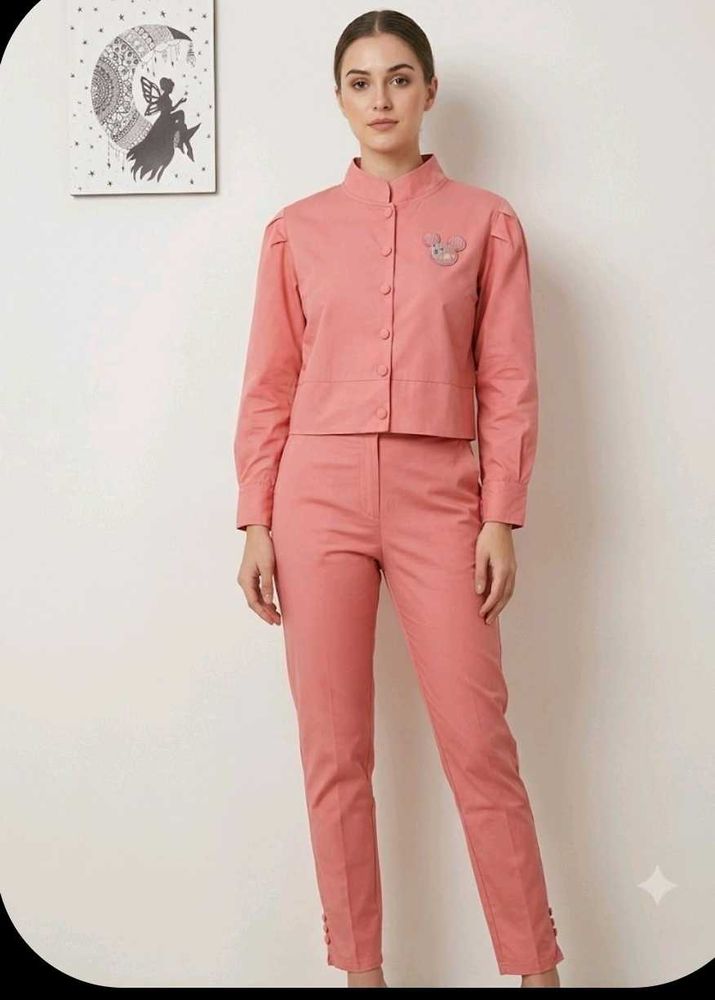 ✨ Super Cute Pink Co-ord Set | Two-Piece Western O