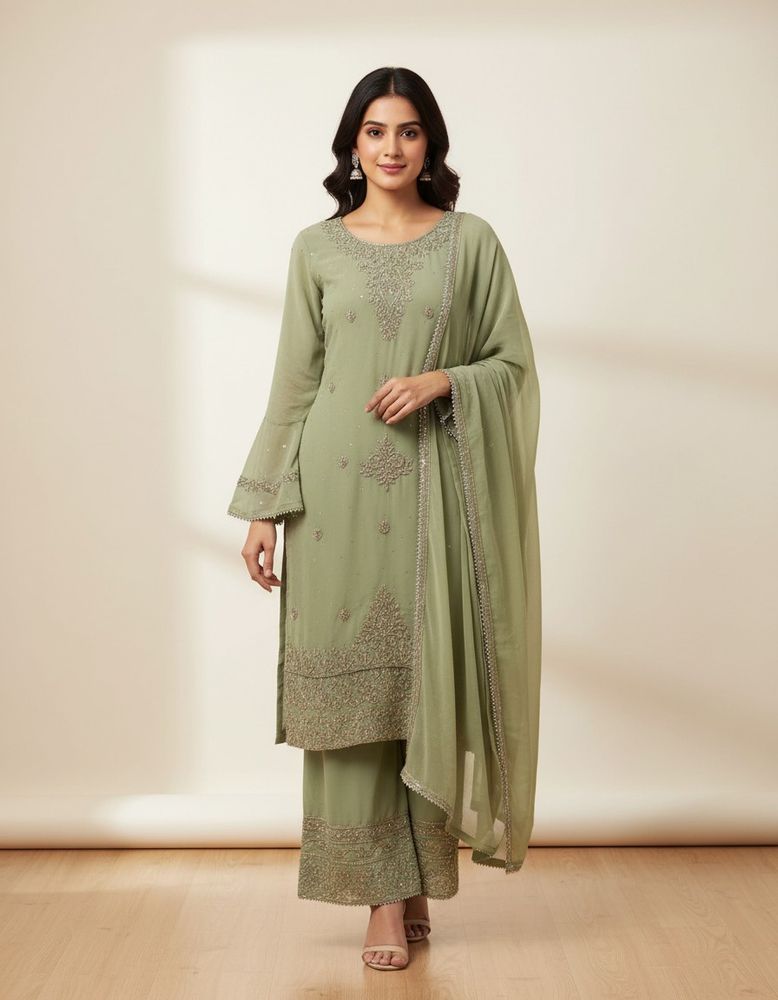 green kurta set
