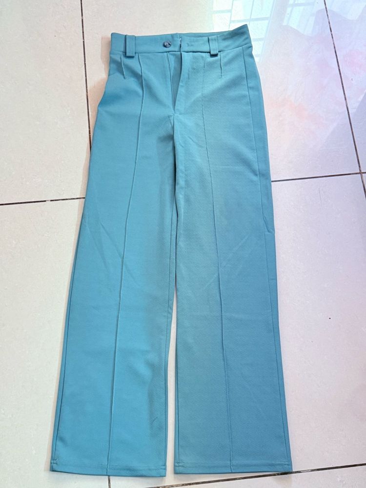 Blue Wide Leg Trousers