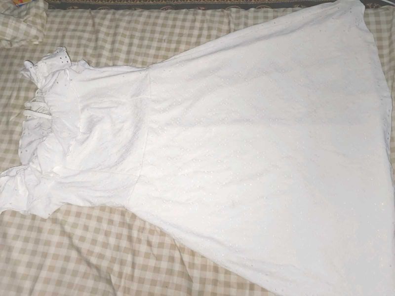 White Eyelet Ruffle Dress