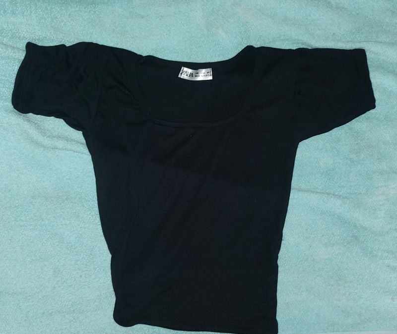 Zara Black Crop Top