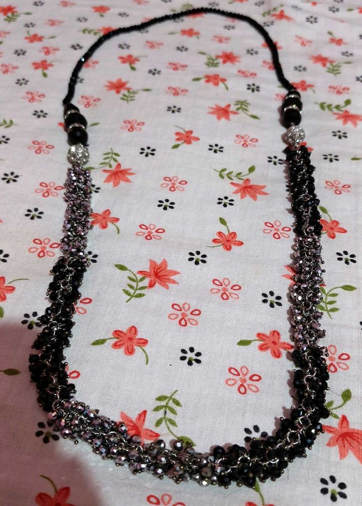 Elegant Black Crystal Statement Necklace