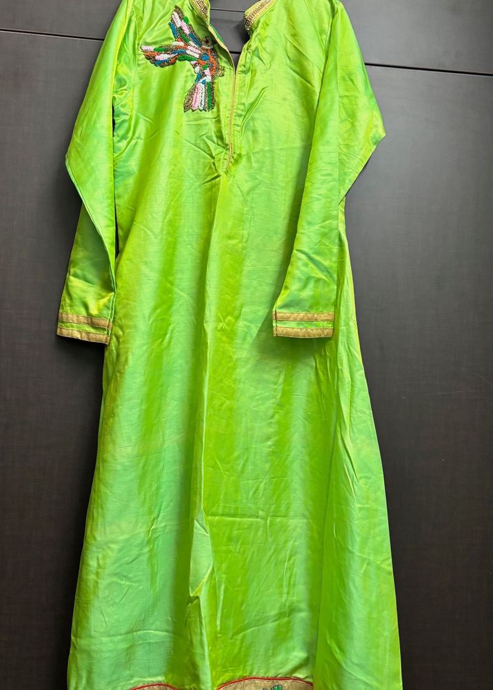 Vibrant Green Embroidered Kurta