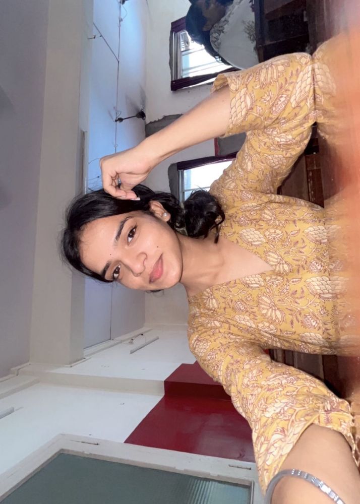 Elegant Yellow Block Print Kurta
