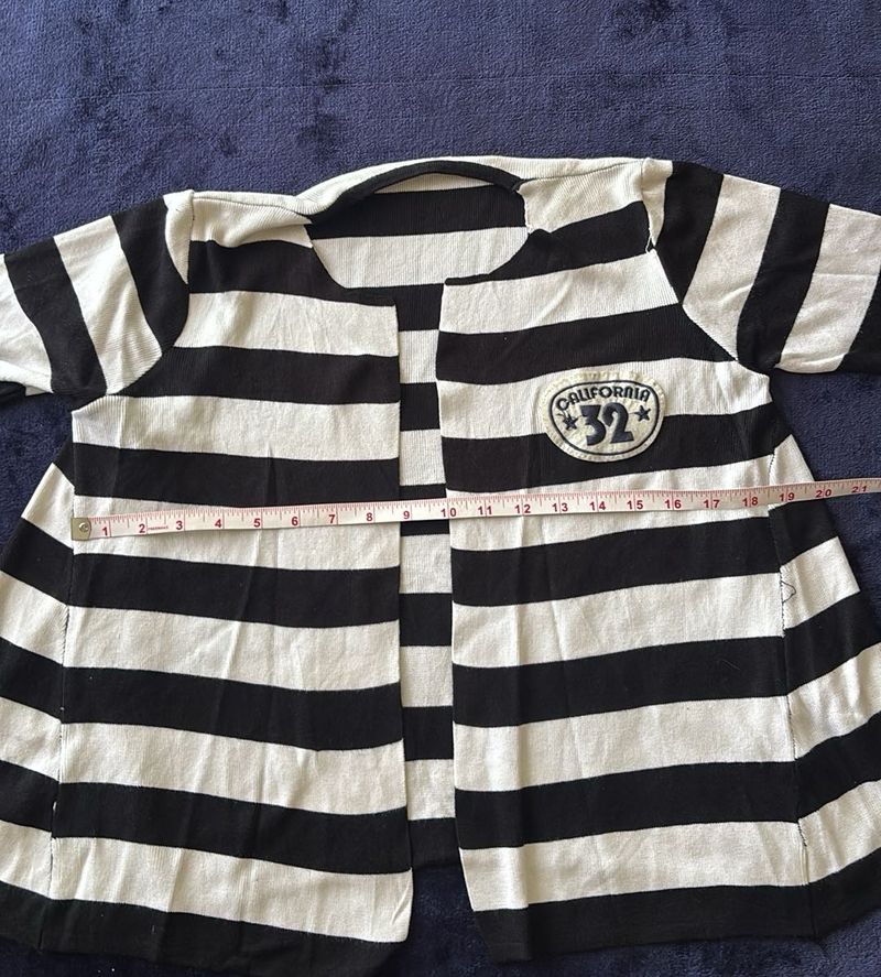 Striped Open-Front Top