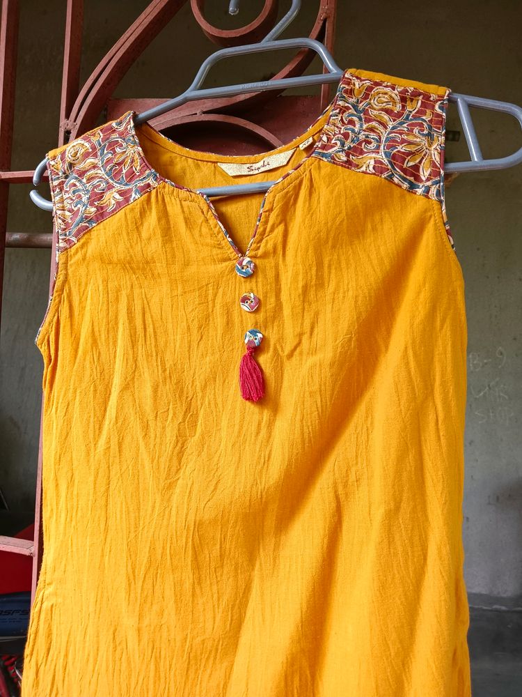 Branded Beautiful Cotton Kurta With Patch Pocket💛
