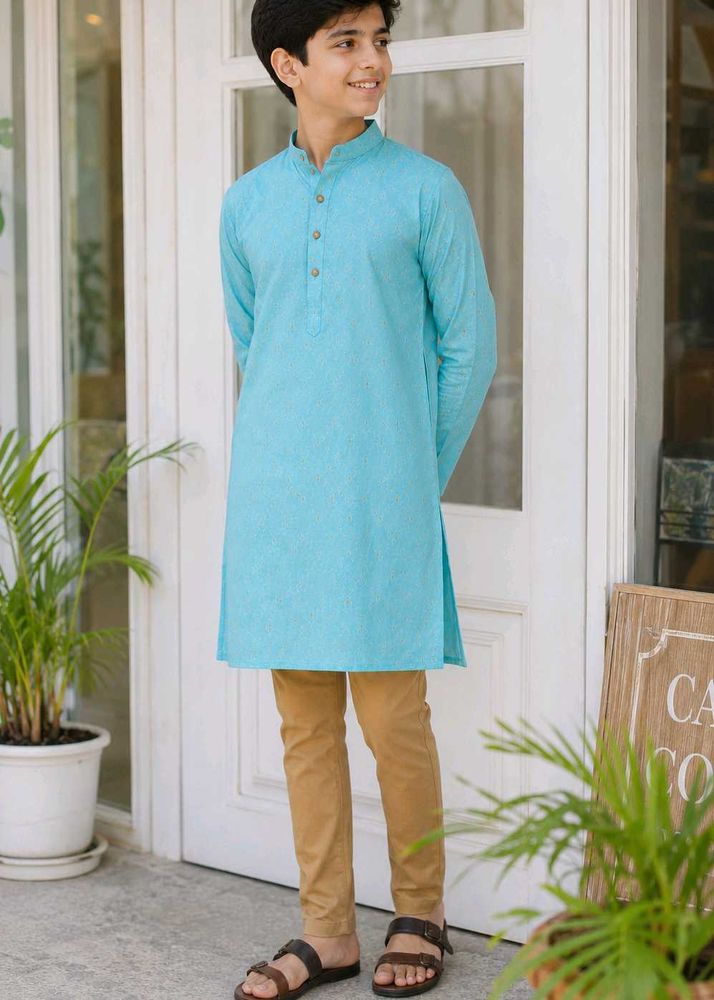 Men's Light Blue wedding Kurta Set