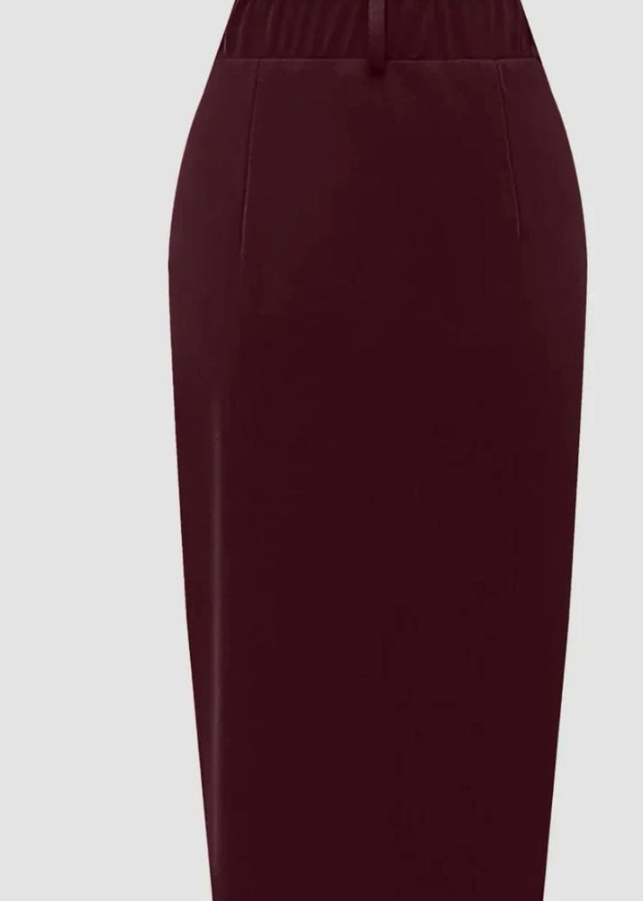 Elegant Maroon Pencil Skirt