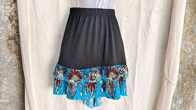 Bohemian Print Tiered Mini Skirt