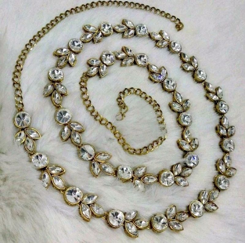 Crystal Leaf Chain Belt