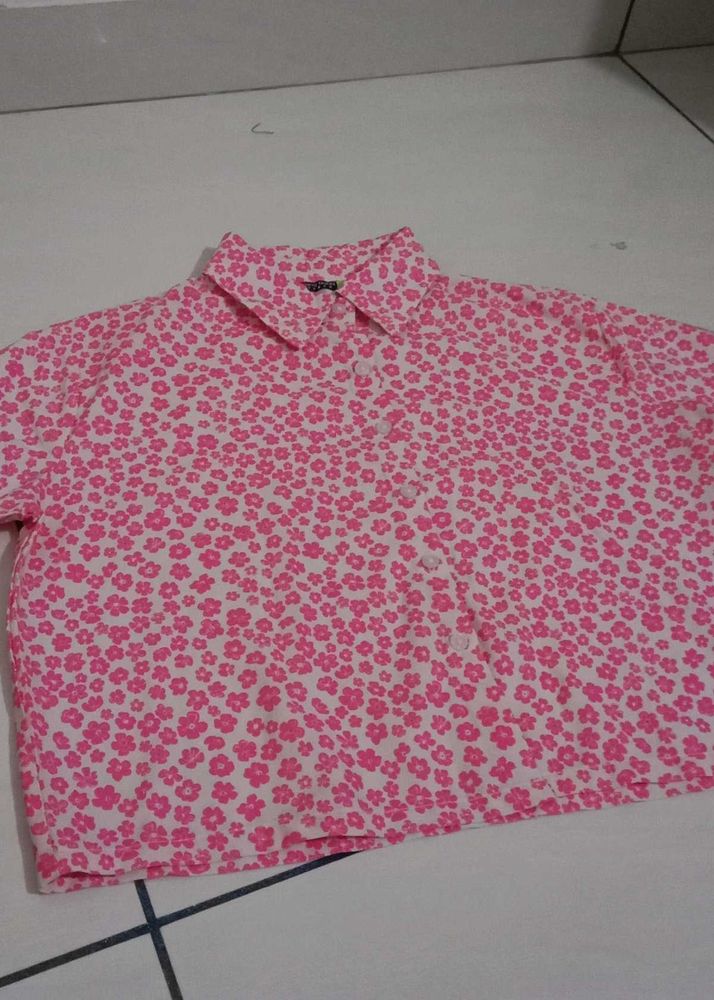 Pink Floral Print Top