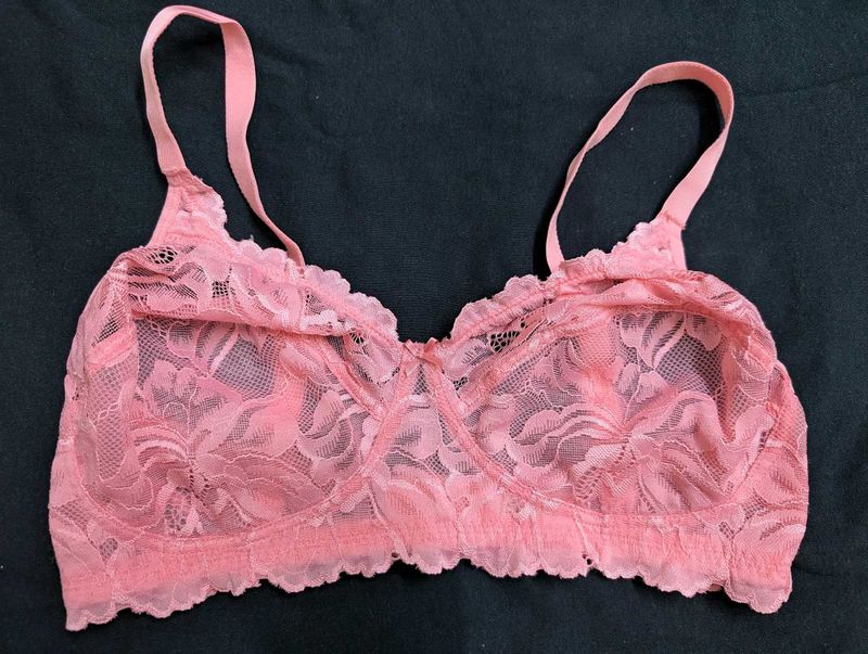 Rosaline Pink Lace Bra 36D