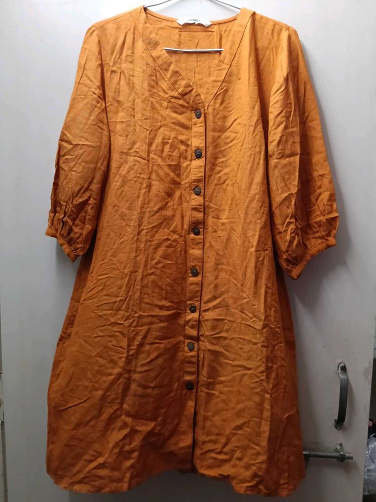 Orange Button Down Dress