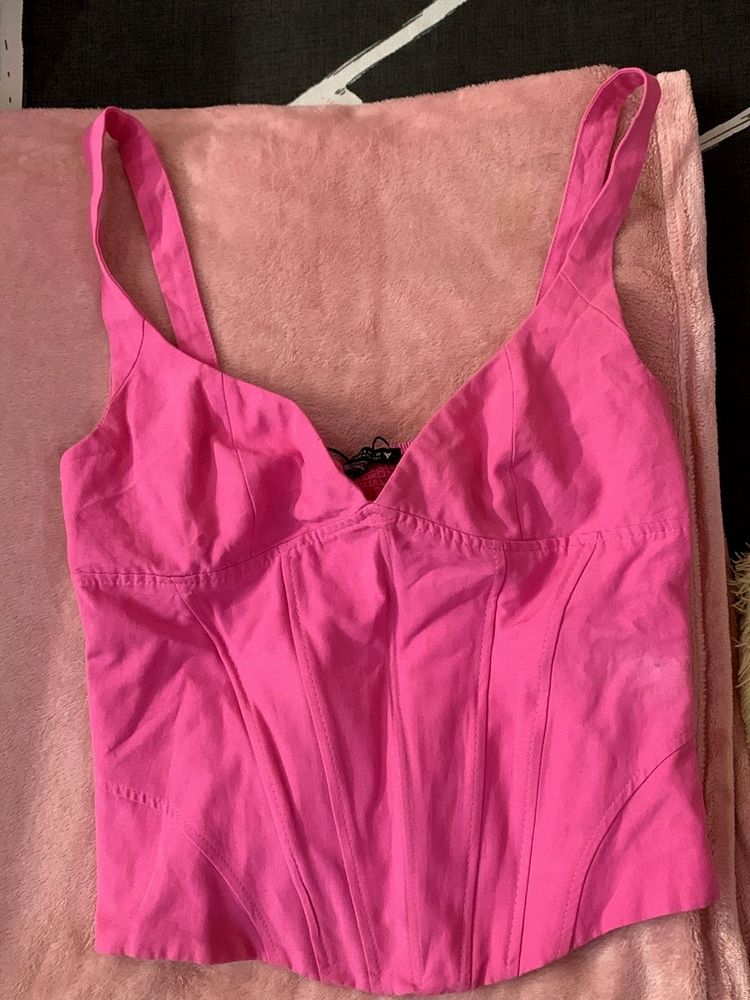 Zara Hot Pink Corset Top