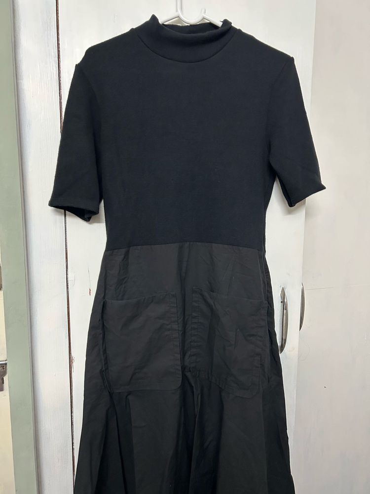 Zara Black Dress with Unique Texture