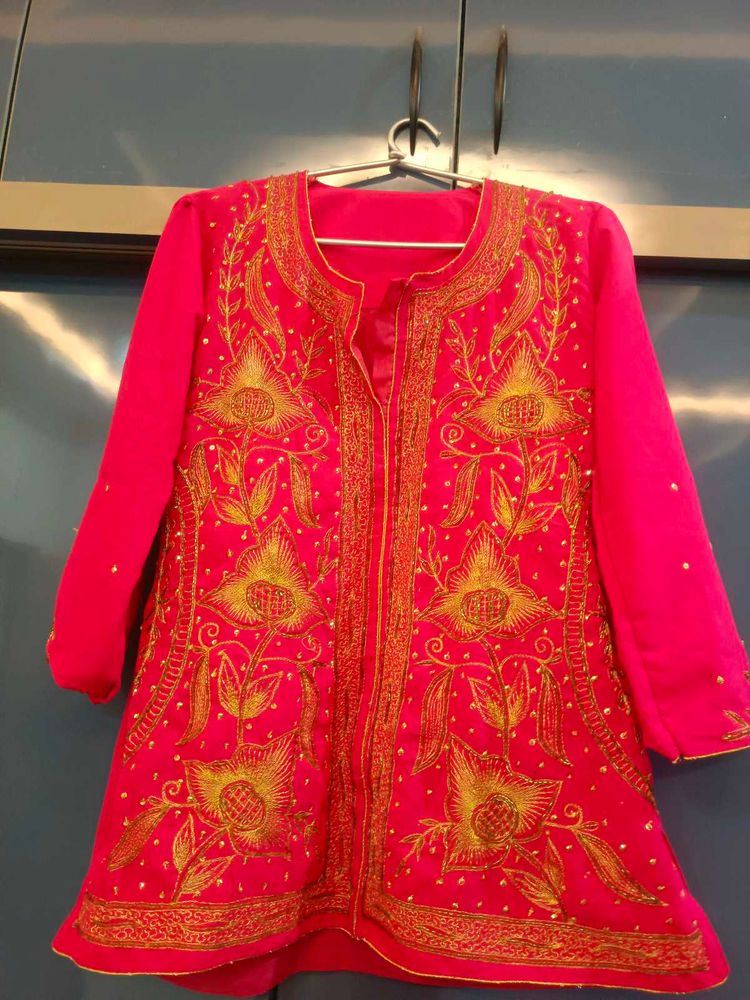 Embroidered Pink Kurta/Top