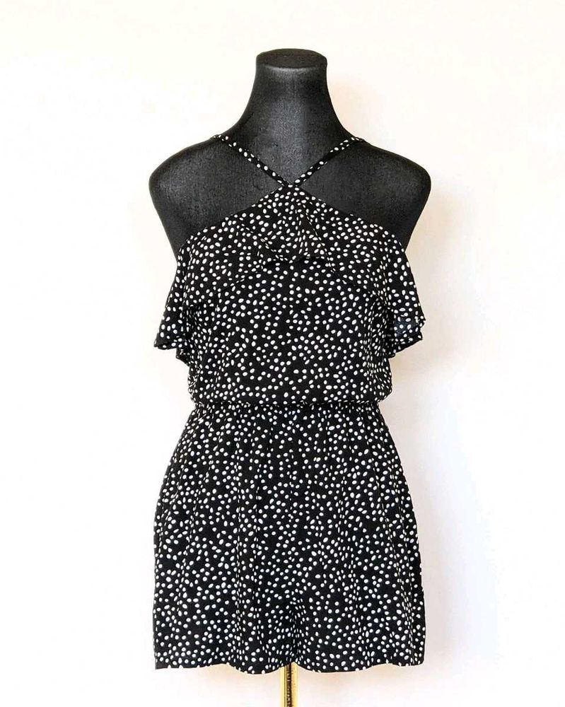 H&amp;M Black &amp; White Polka Dot Romper