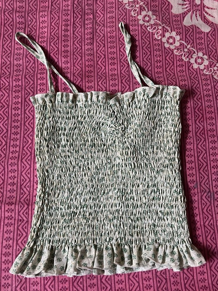 Smocked Floral Cami Top