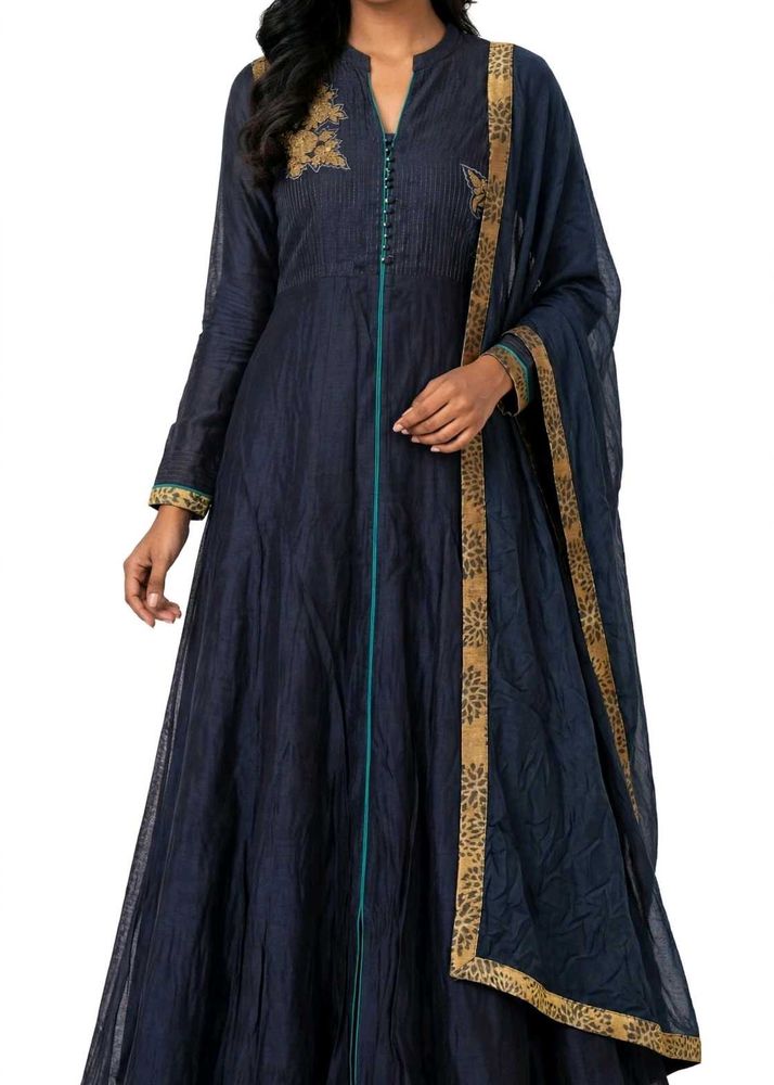 Elegant Navy Blue Kurta Set with Dupatta