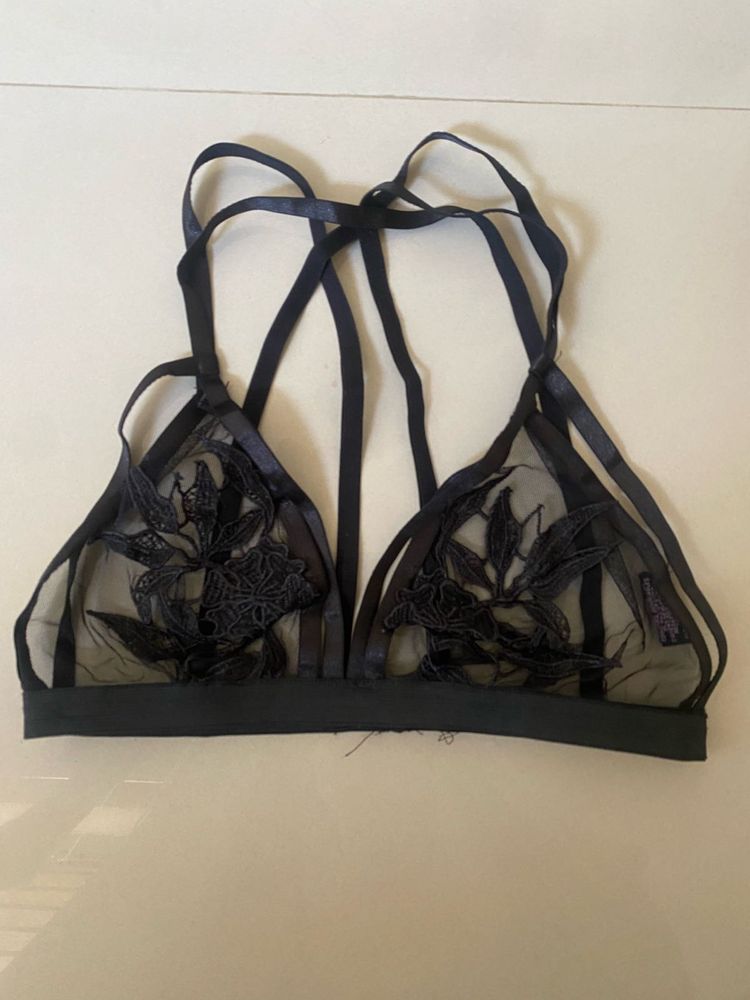 Sheer Black Lace Bralette
