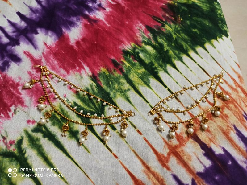 Bahubali Ear Ring Joint With Beads Design