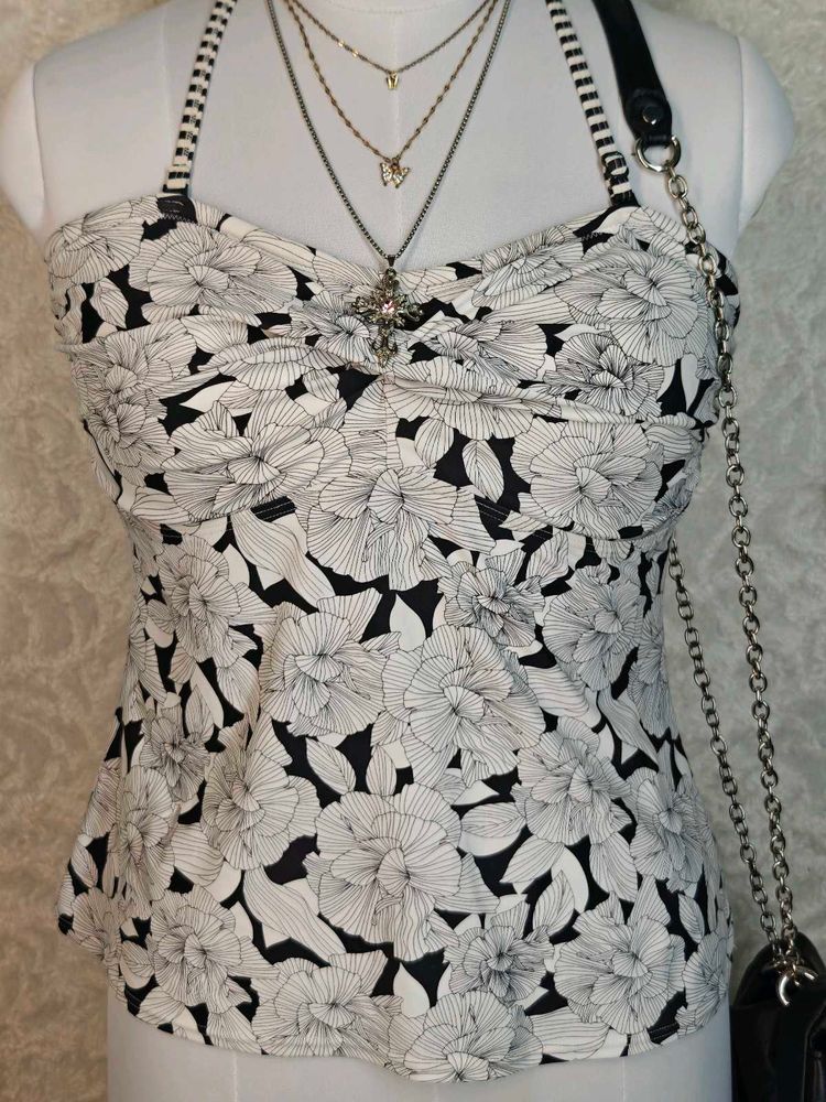 Floral Halter Neck Tank Top