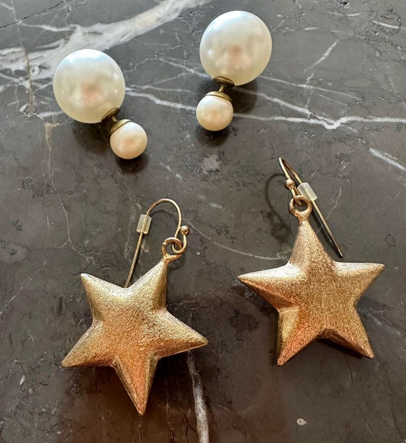 Combo of Chic Pearl &amp; Star Earrings