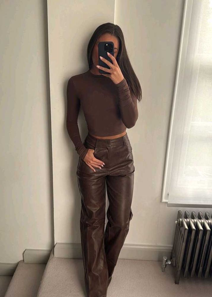 Faux leather pants