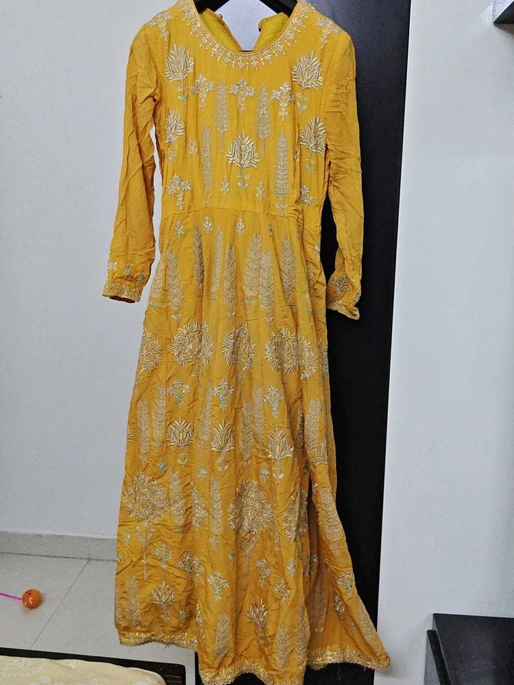 Stunning Yellow Embroidered Gown