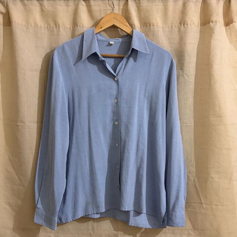 Classic Blue Checked Long Sleeve Top