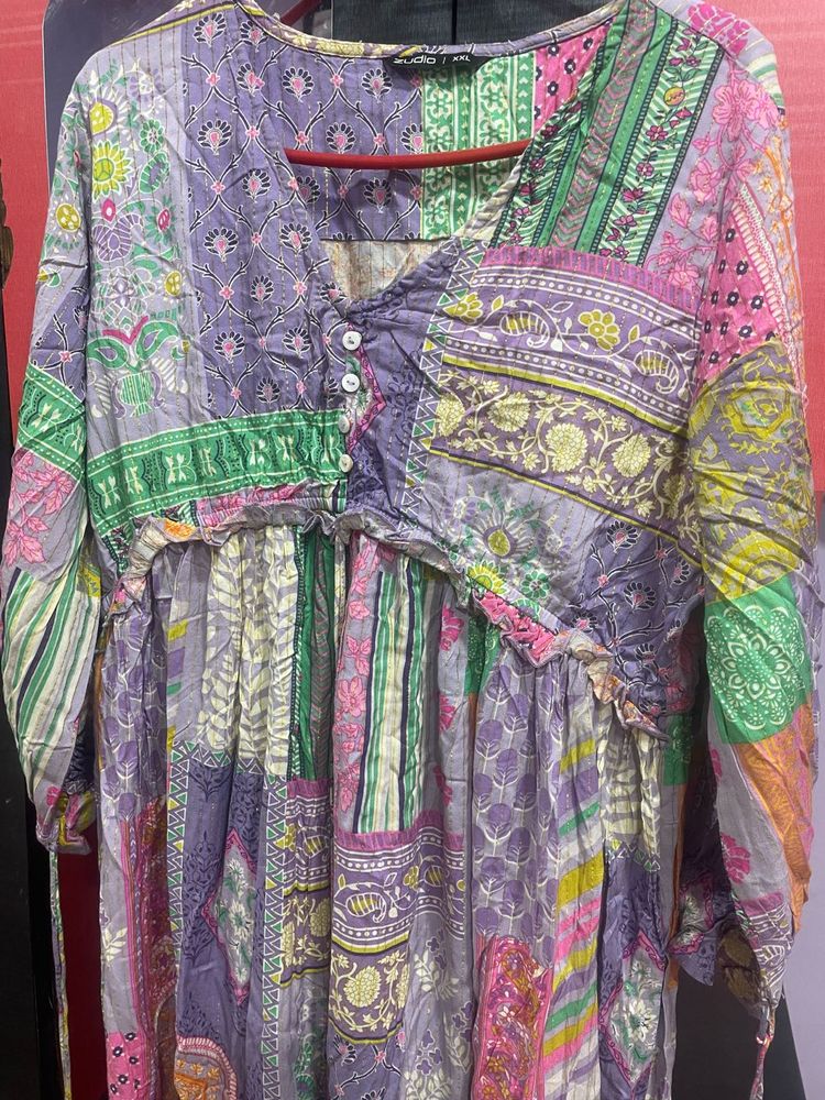 Patchwork Print Dress