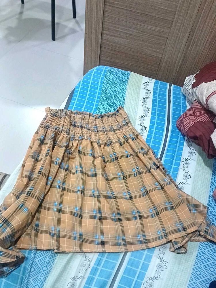 Cute Plaid Flared rop