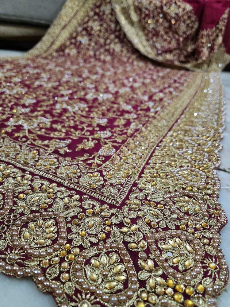 bridal Maroon Saree