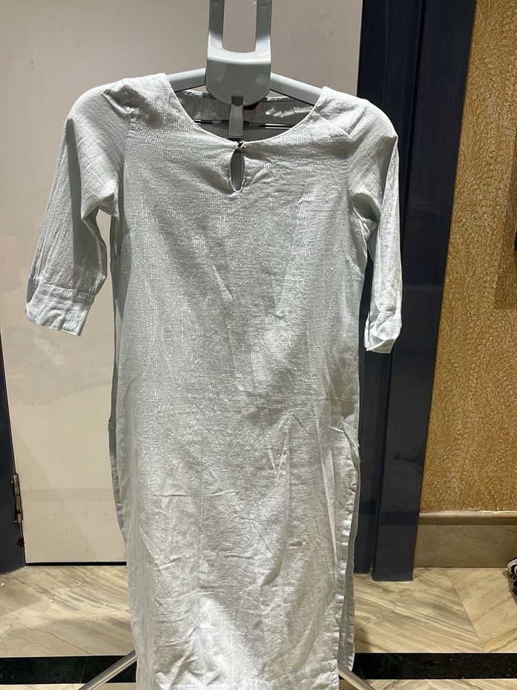 Elegant Grey Cotton Kurta