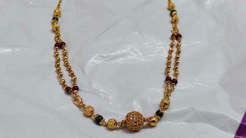 Elegant Gold Necklace with CZ Pendant