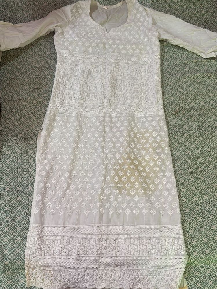 White Chikankari Kurta