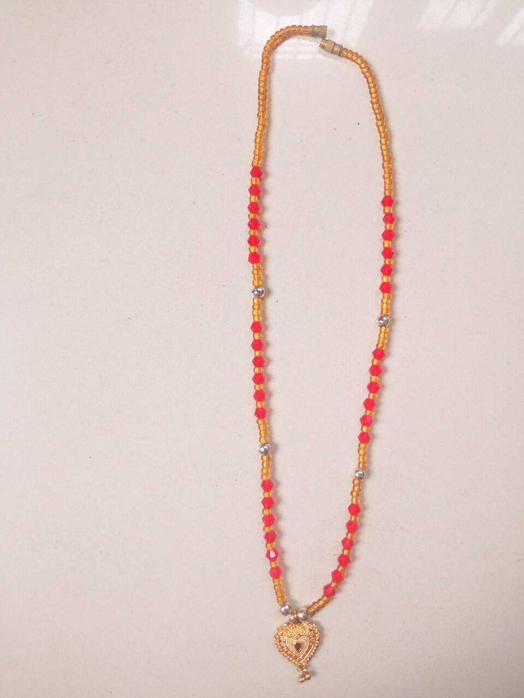Red and Gold Beaded Necklace