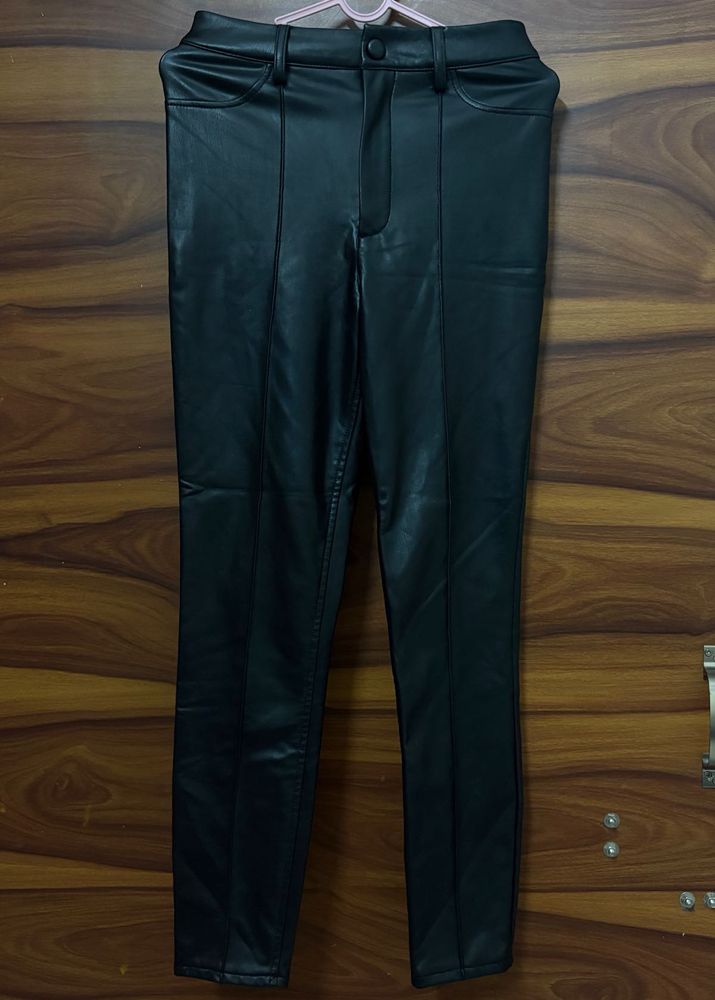 Black Faux Leather Pants